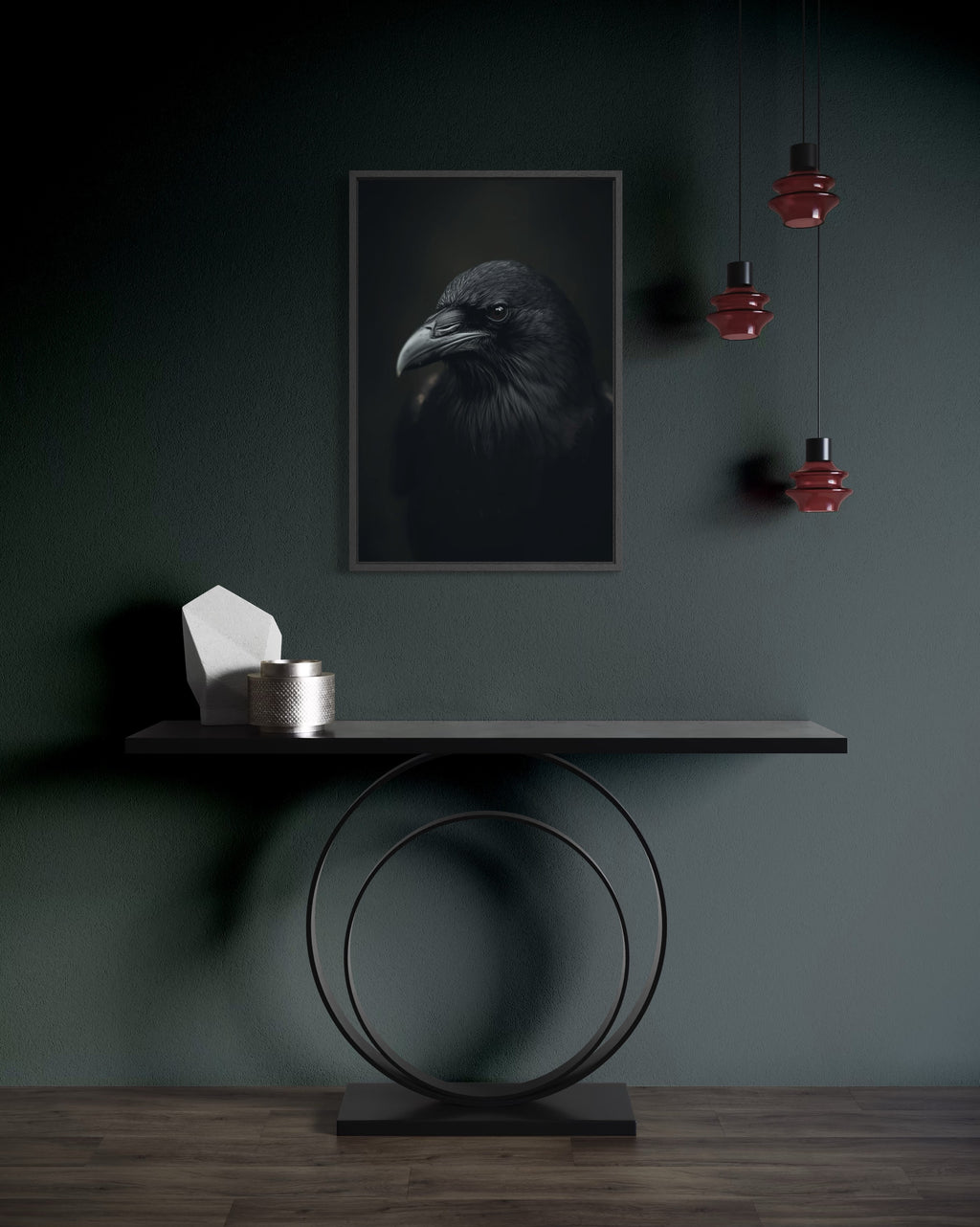 Dark Boho Raben Kunstdruck – Giclée Wandkunst in Schwarz