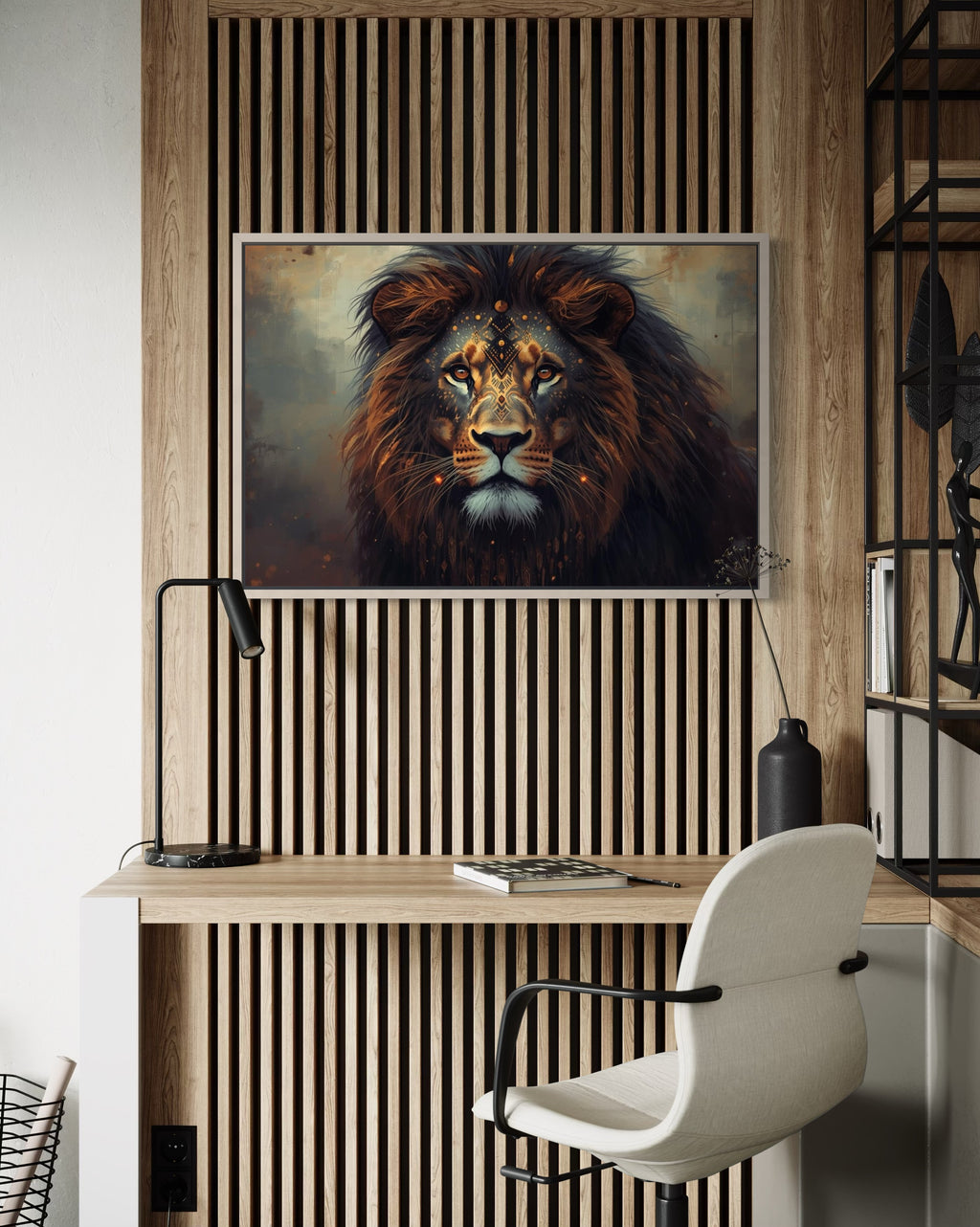 Dark Boho Löwen Kunstdruck – Fine Art Wandkunst mit Präsenz