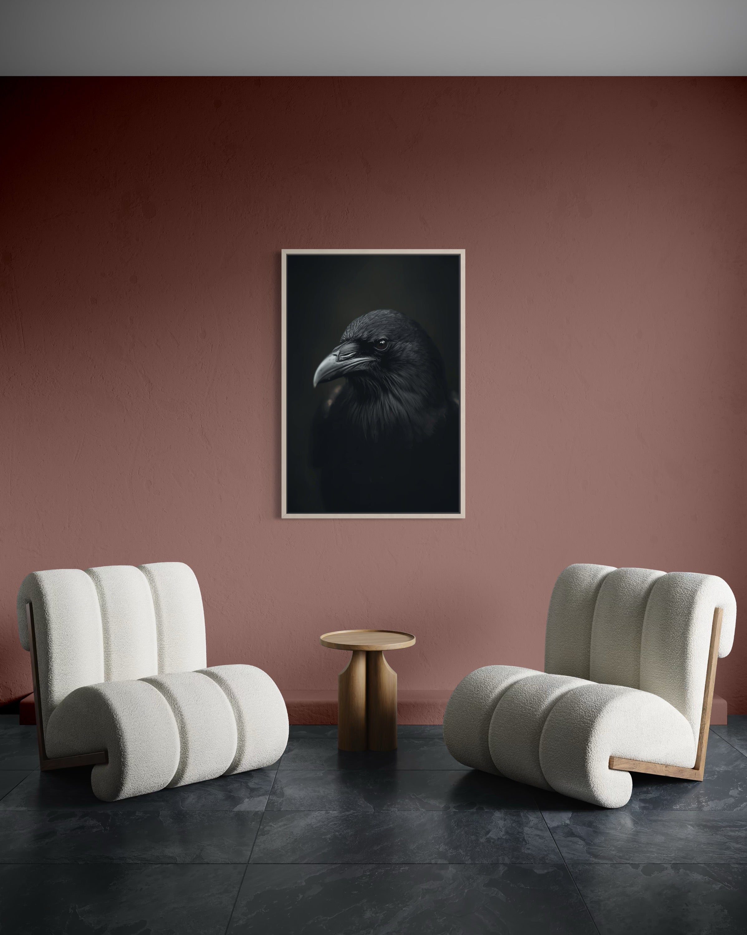 Dark Boho Raben Kunstdruck – Giclée Wandkunst in Schwarz
