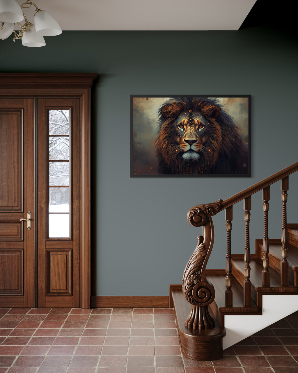 Dark Boho Löwen Kunstdruck – Fine Art Wandkunst mit Präsenz