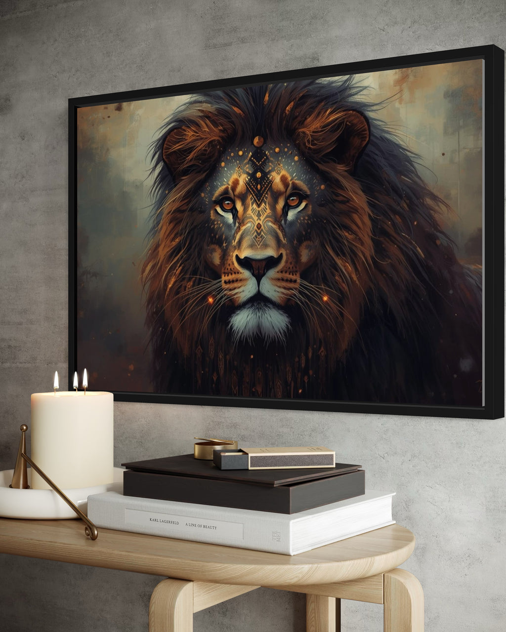 Dark Boho Löwen Kunstdruck – Fine Art Wandkunst mit Präsenz