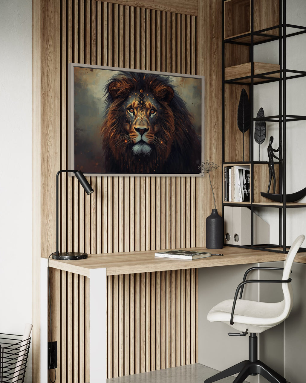 Dark Boho Löwen Kunstdruck – Fine Art Wandkunst mit Präsenz