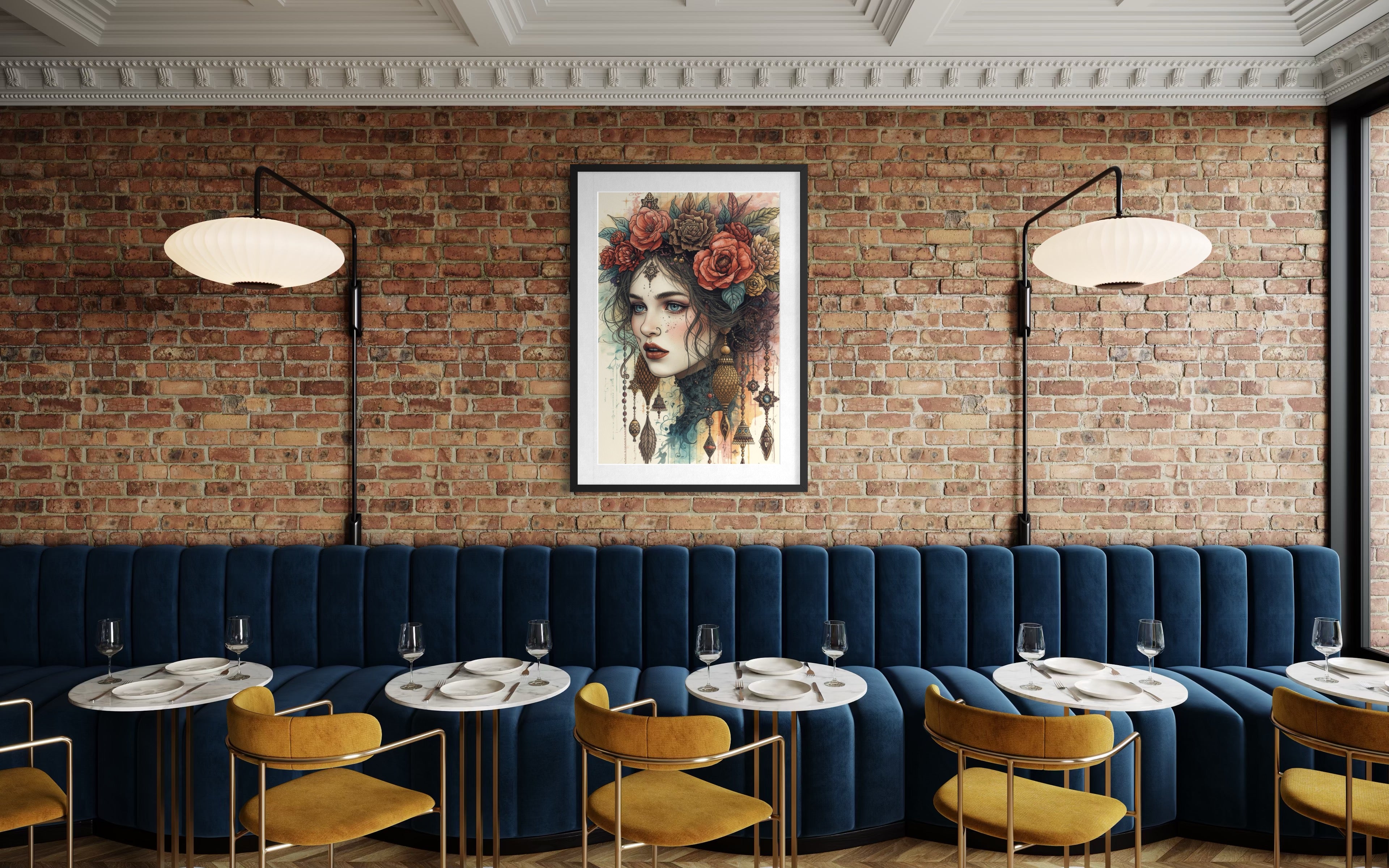 Dark Boho Frauenportrait – Premium Poster mit Präsenz