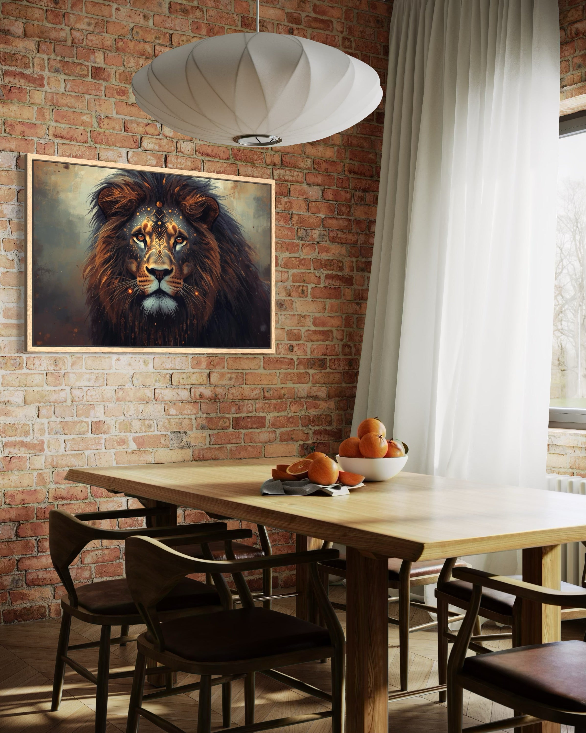 Dark Boho Löwen Kunstdruck – Fine Art Wandkunst mit Präsenz